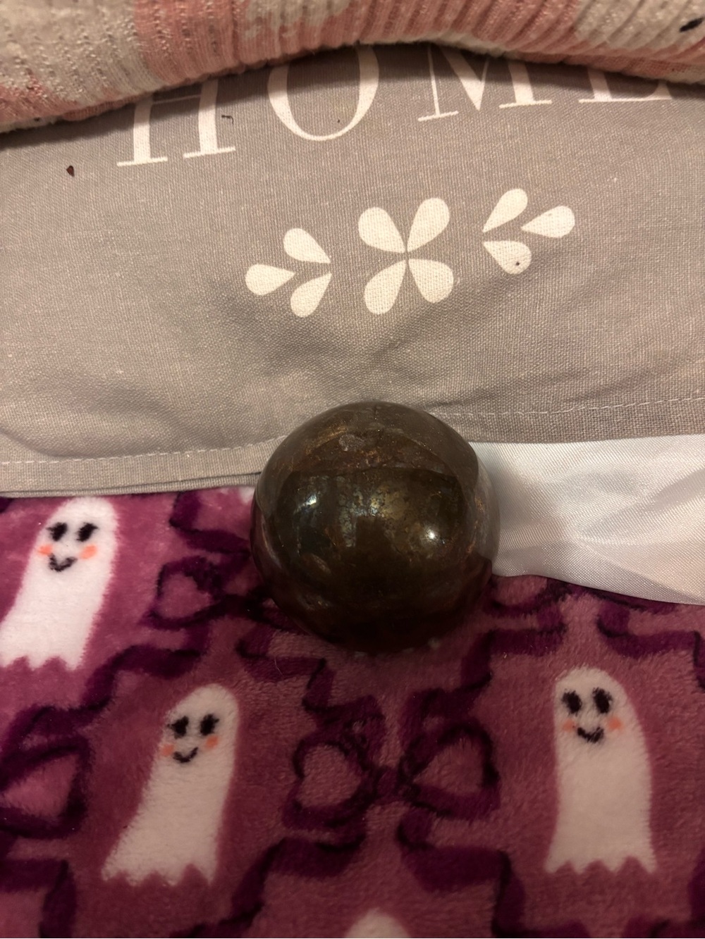 Polished Decorative Metal Sphere - Deep Brown Accent